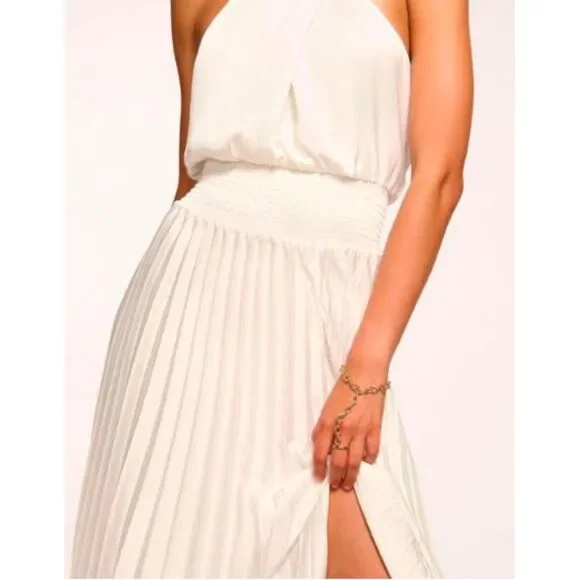 Ramy Brook Women's Arina Sleeveless Pleated Maxi Dress White Sz 0  4 NWT 645 - Picture 4 of 4